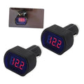 Car cigarette lighter voltage meter, dual unit with blue bezel and red 12.2V display