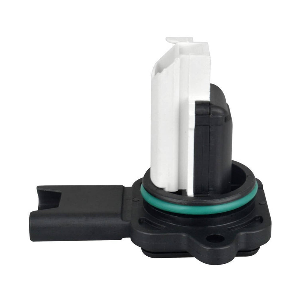 Mass air flow sensor with tall white plastic housing on black round base