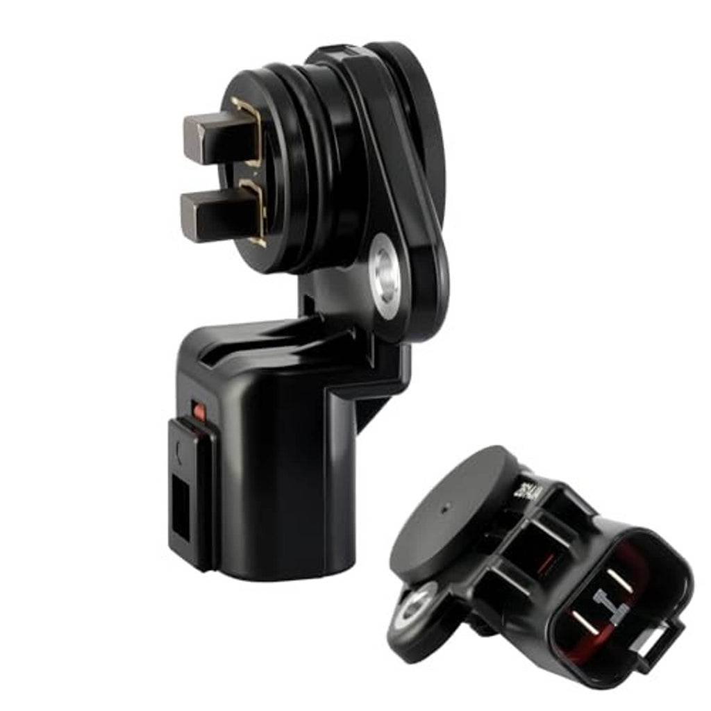 Camshaft position sensor with black rotating-style bracket and two metal terminals