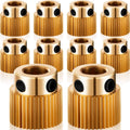 Brass extruder drive wheel set, ribbed cylinder body with black side inserts