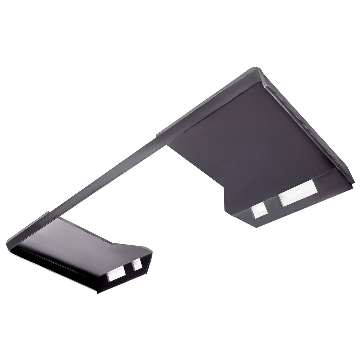 Dark metal attachment adapter plate with center opening and two fork-style end brackets