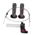 Handlebar throttle grips and cable assembly with white cover and switch