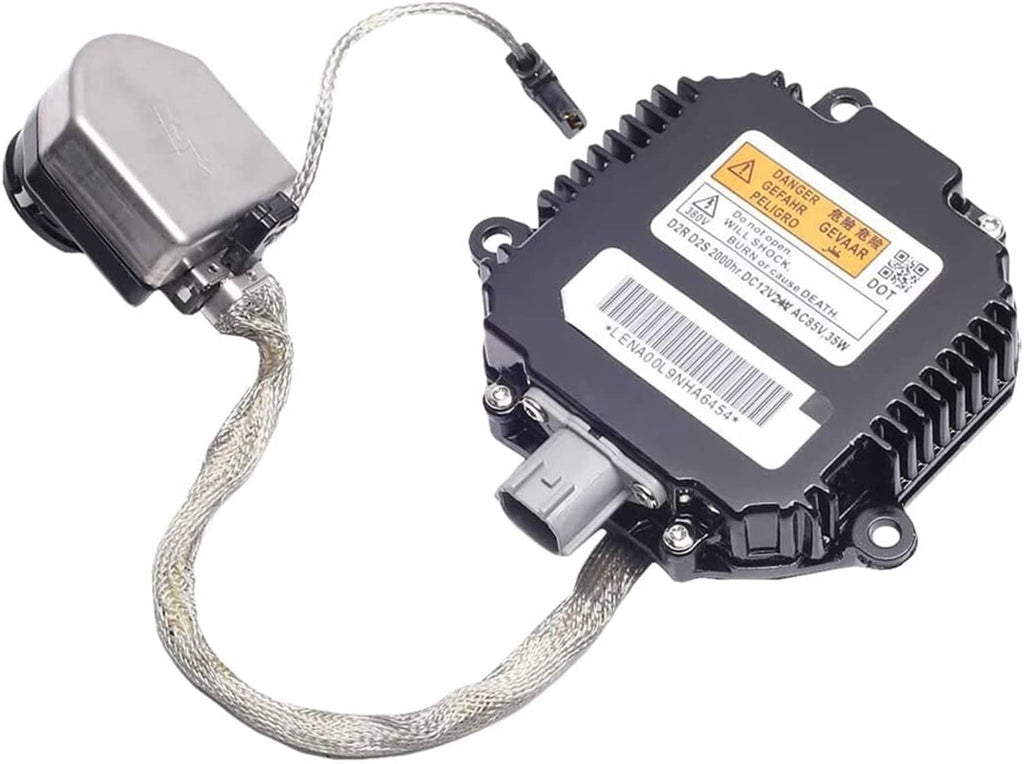 HID xenon ballast module with metal igniter and wiring cable, black and silver