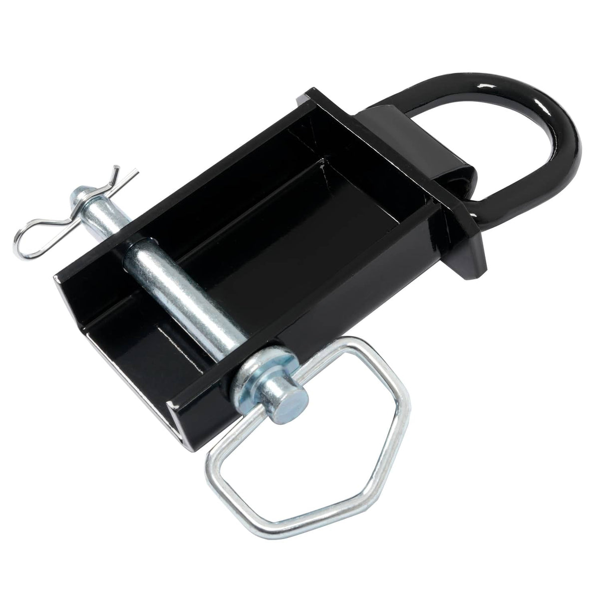 Removable D-ring stake pocket with black base and steel mounting pins