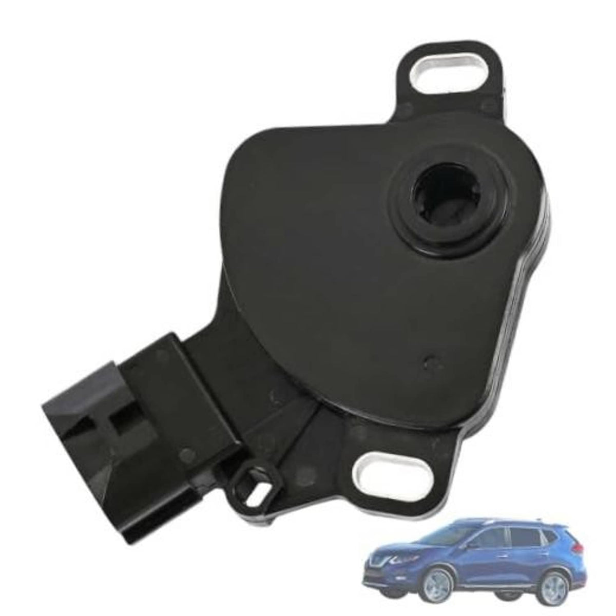 Black automatic transmission gear position sensor with mounting tabs and electrical connector