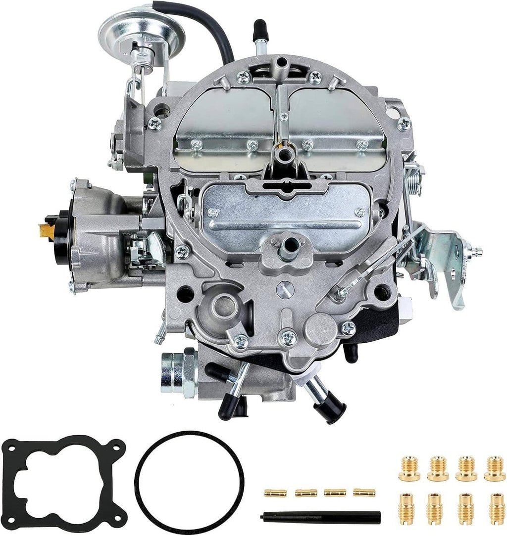 Carburetor upgrade kit with gaskets, O-ring, brass fittings, and mounting rod