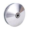 Silver metal sliding sheave pulley with center bearing opening
