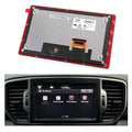 8-inch LCD touch screen display with red metal frame, rear view and connector flex
