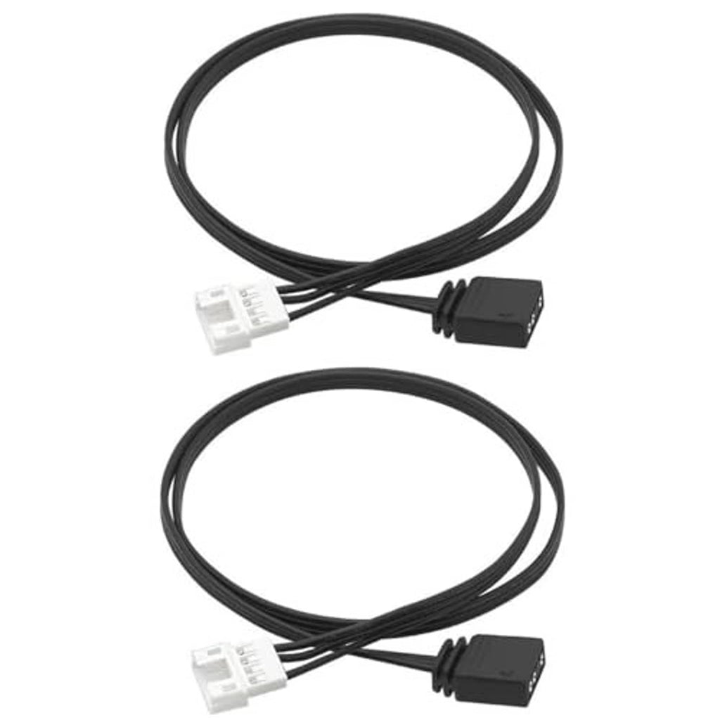 Black ARGB 4-pin to 5V 3-pin conversion cable with split-extension connectors