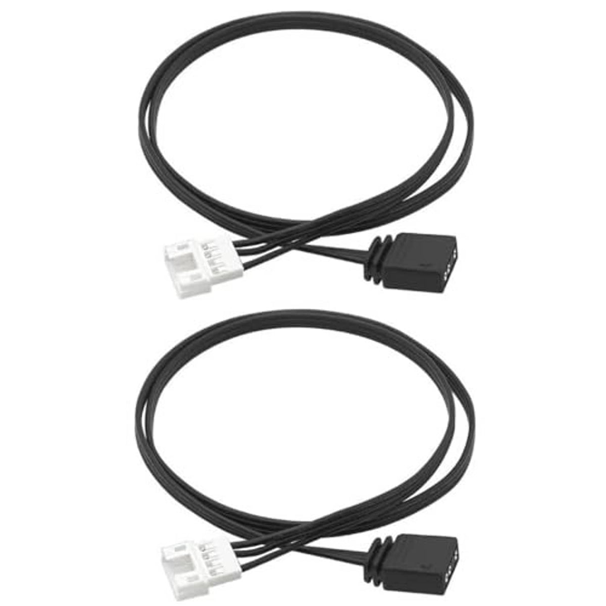 Black ARGB 4-pin to 5V 3-pin conversion cable with split-extension connectors