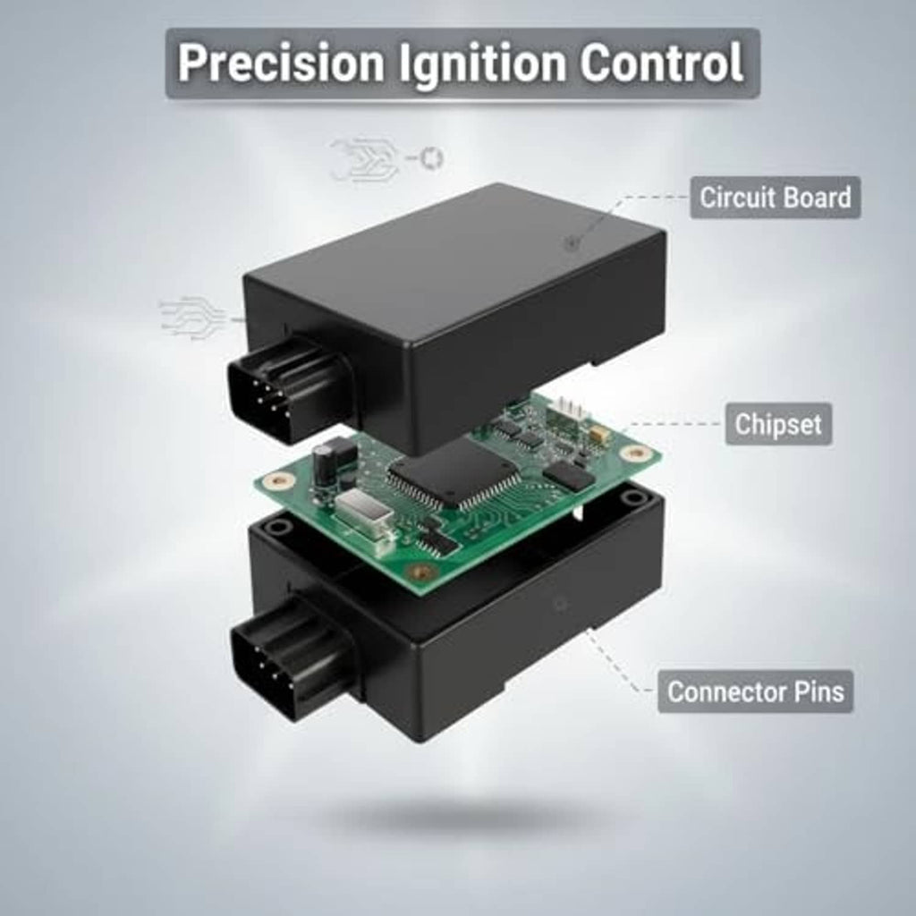 CDI ignition control box with exposed circuit board and connector pins