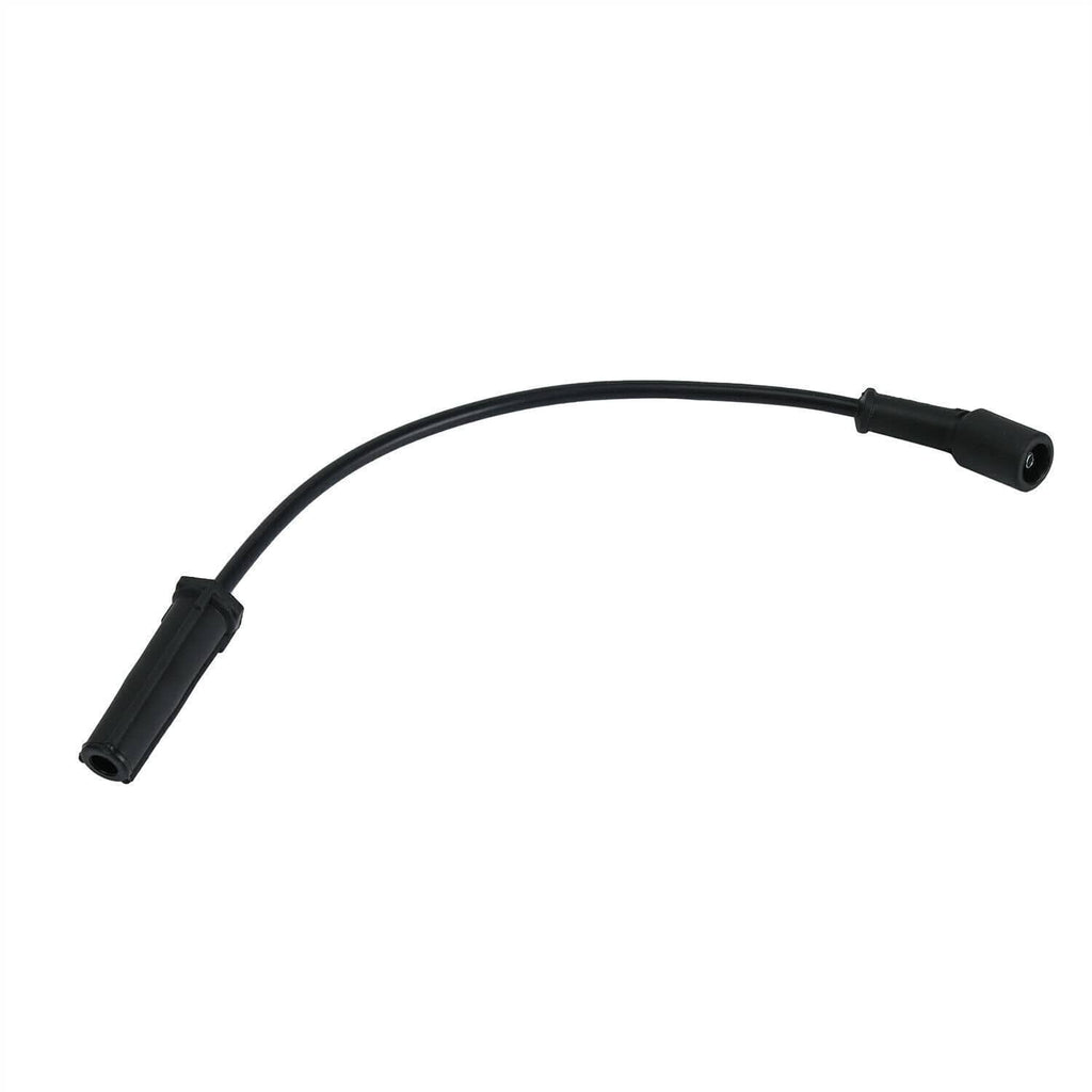Single black spark plug wire with two boot-style terminal ends