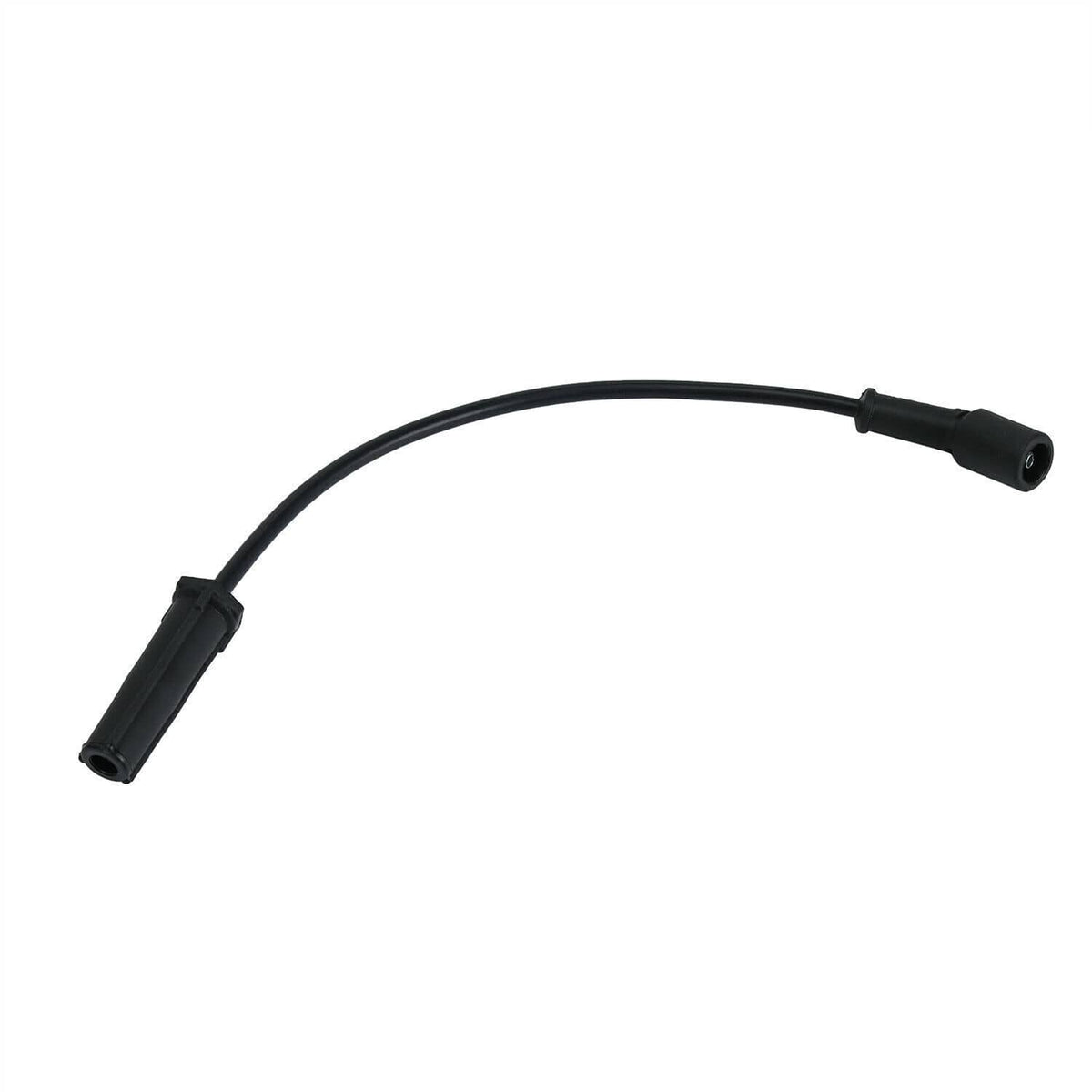 Single black spark plug wire with two boot-style terminal ends