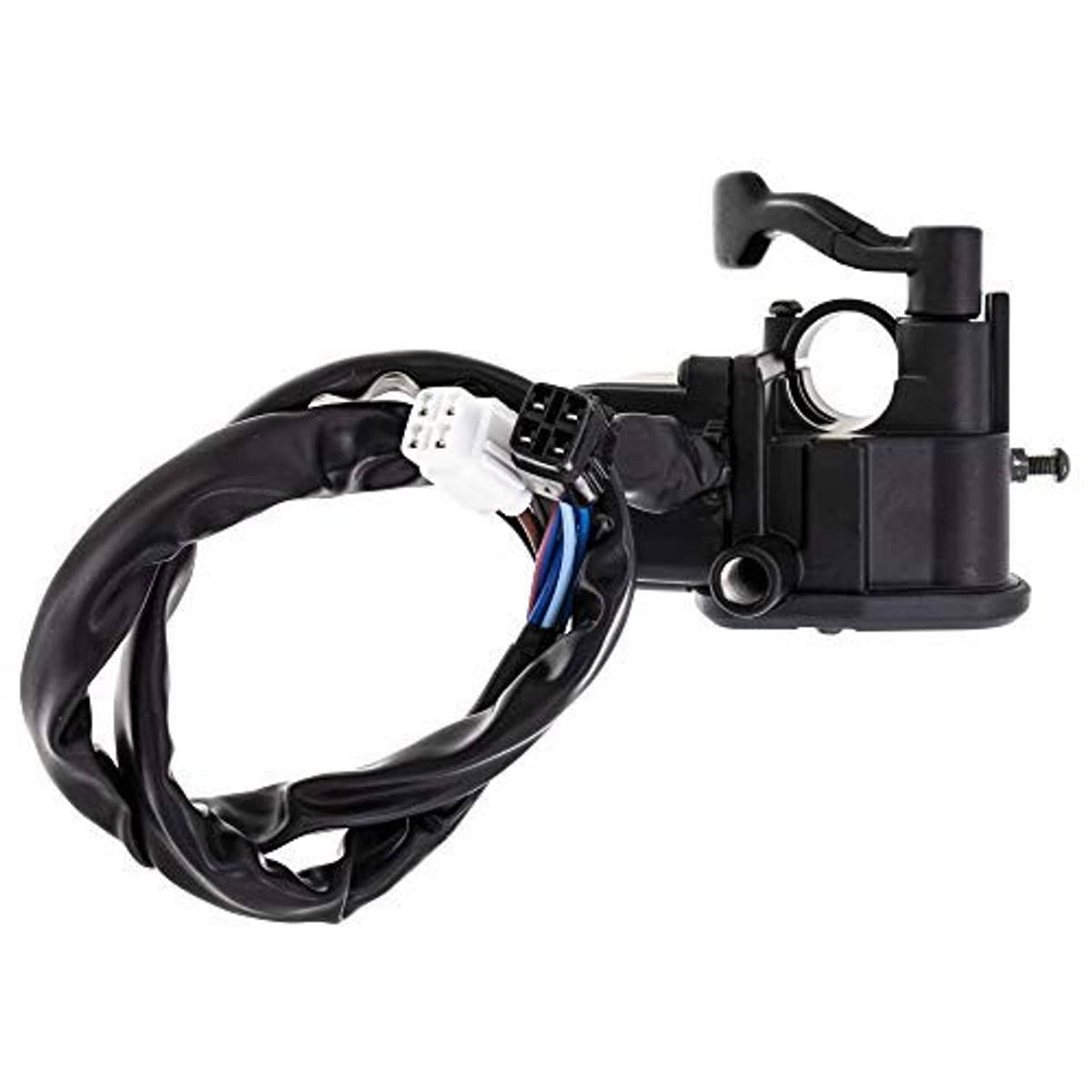 Black throttle lever control assembly with wiring harness and handle