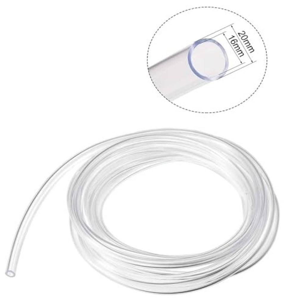 Clear vinyl tubing roll with end opening detail, transparent flexible hose