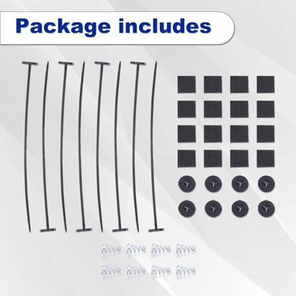 7-inch fan kit package includes black mounting squares and long screws