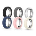 6-pack silicone ring covers in black, gray, clear, navy, pink, and starlight
