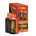 Honey Stinger Strawberry Kiwi caffeinated energy gel 12-pack in red and black box