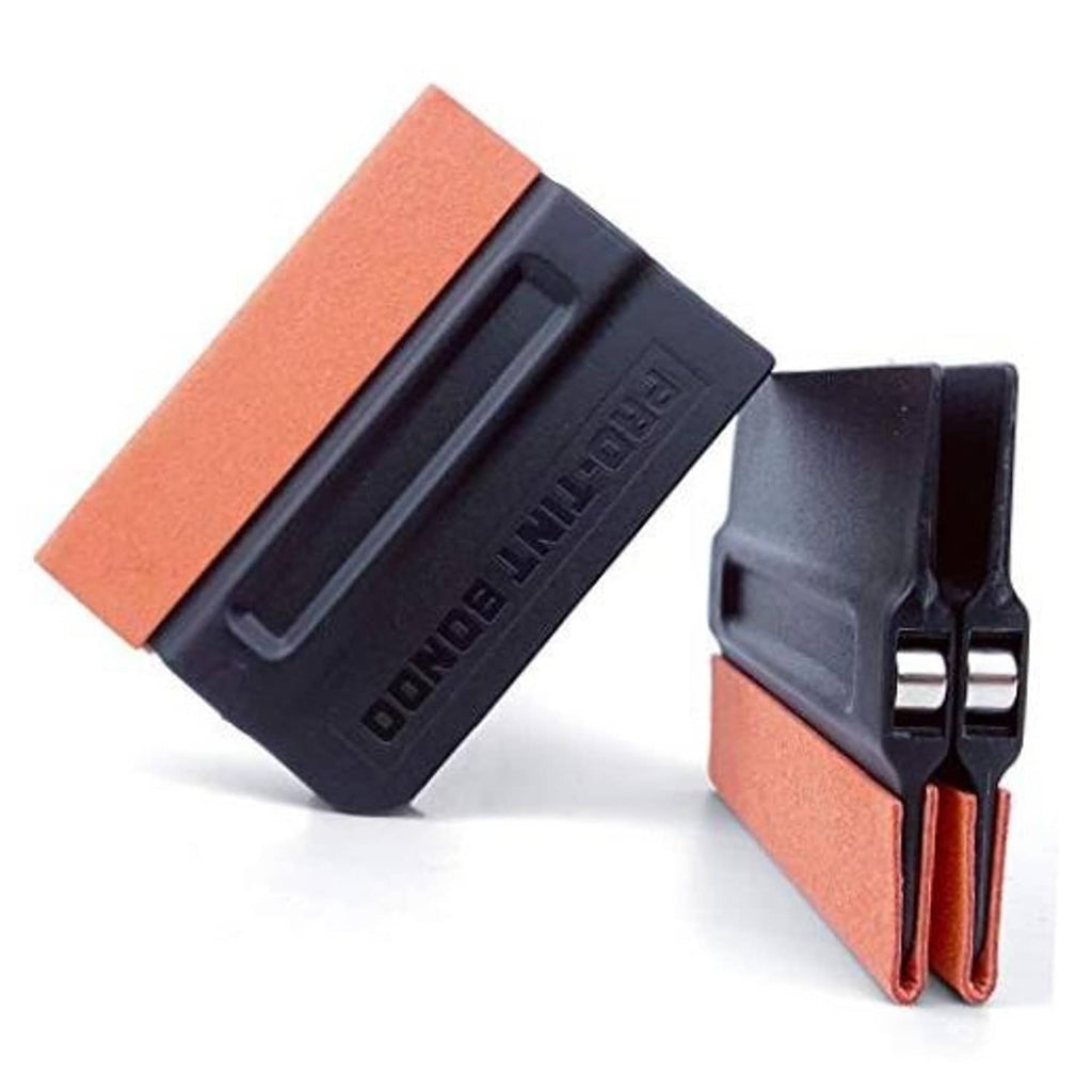 Black magnet felt edge squeegee vinyl wrap tool with orange felt pad