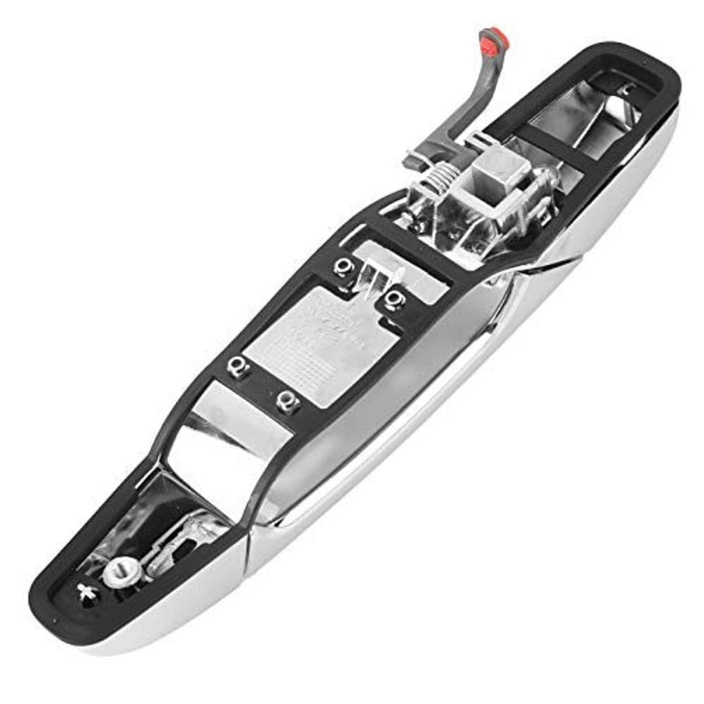 Front passenger exterior door handle, chrome housing with inner mounting parts