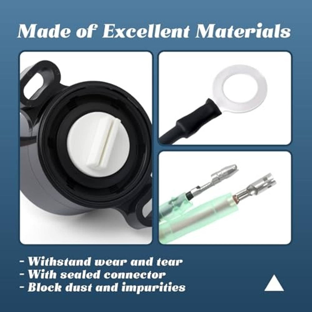 Starboard trim sender kit showing sensor and sealed connector with wire ends, black/red