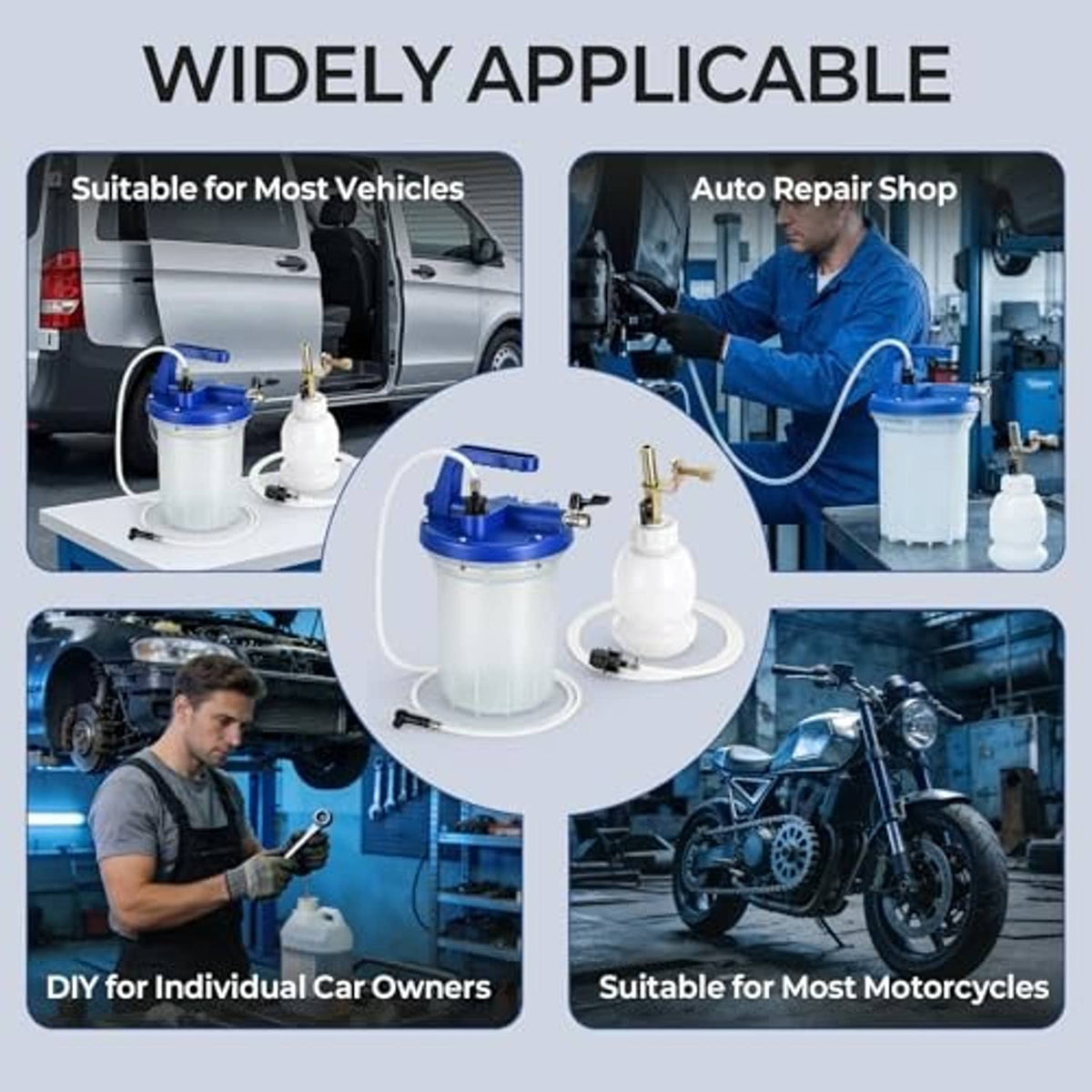 3L vacuum brake bleeder kit with pump and collection tank for vehicle workshop use