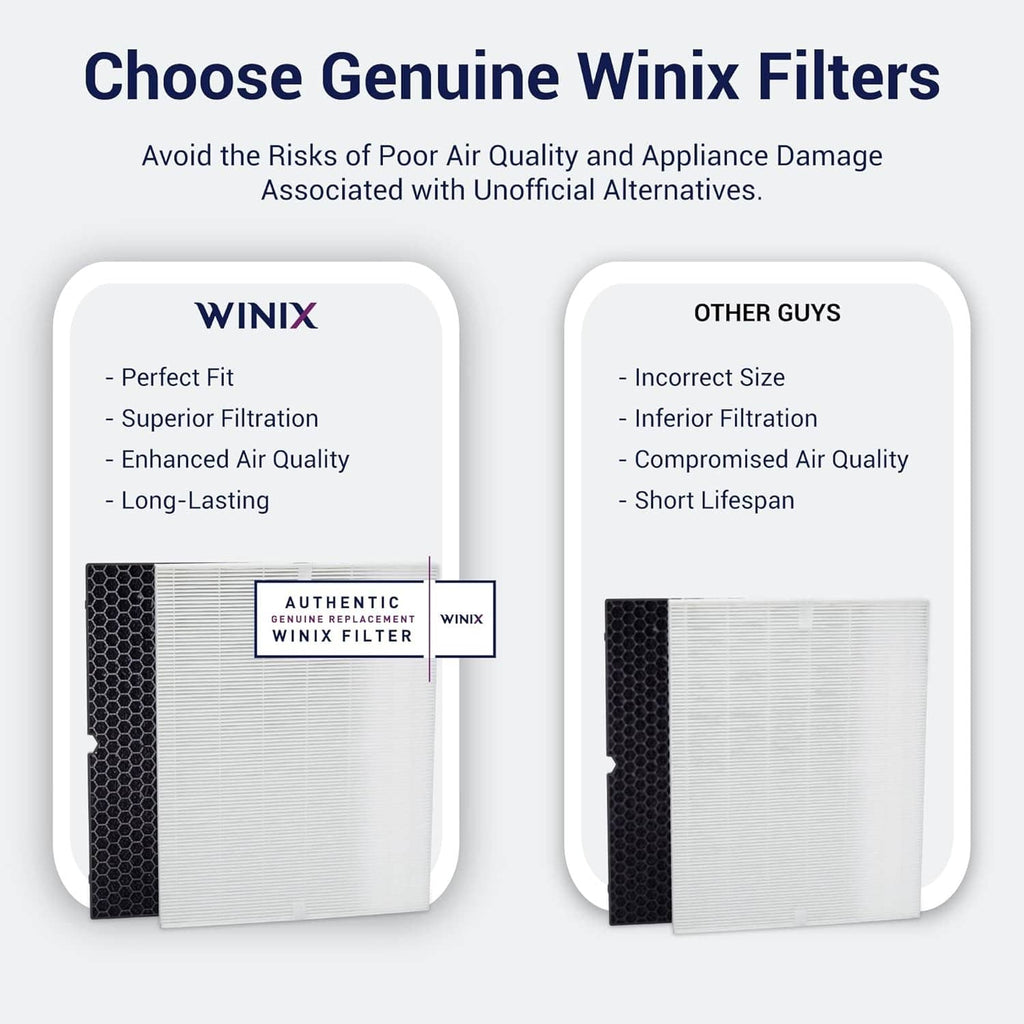 Winix genuine replacement filter set, white HEPA-style panels with dark outer frame
