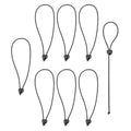 Adjustable toggle ball bungee cord set with black braided cord and end ball toggles