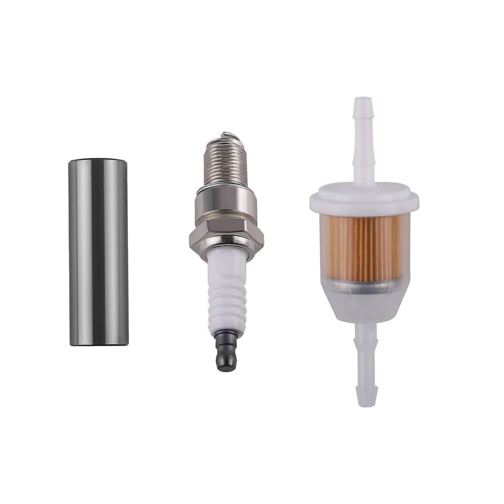 Cylinder top end rebuild kit spark plug and fuel filter components