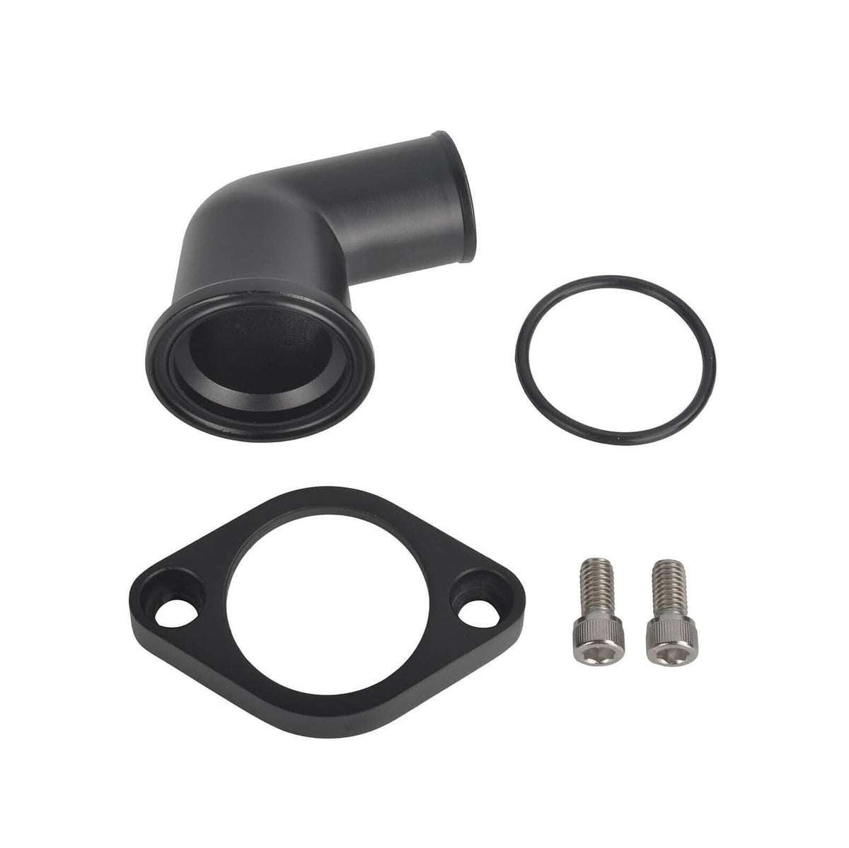 Black 15-degree swivel water neck housing kit with gasket, cover plate, and bolts