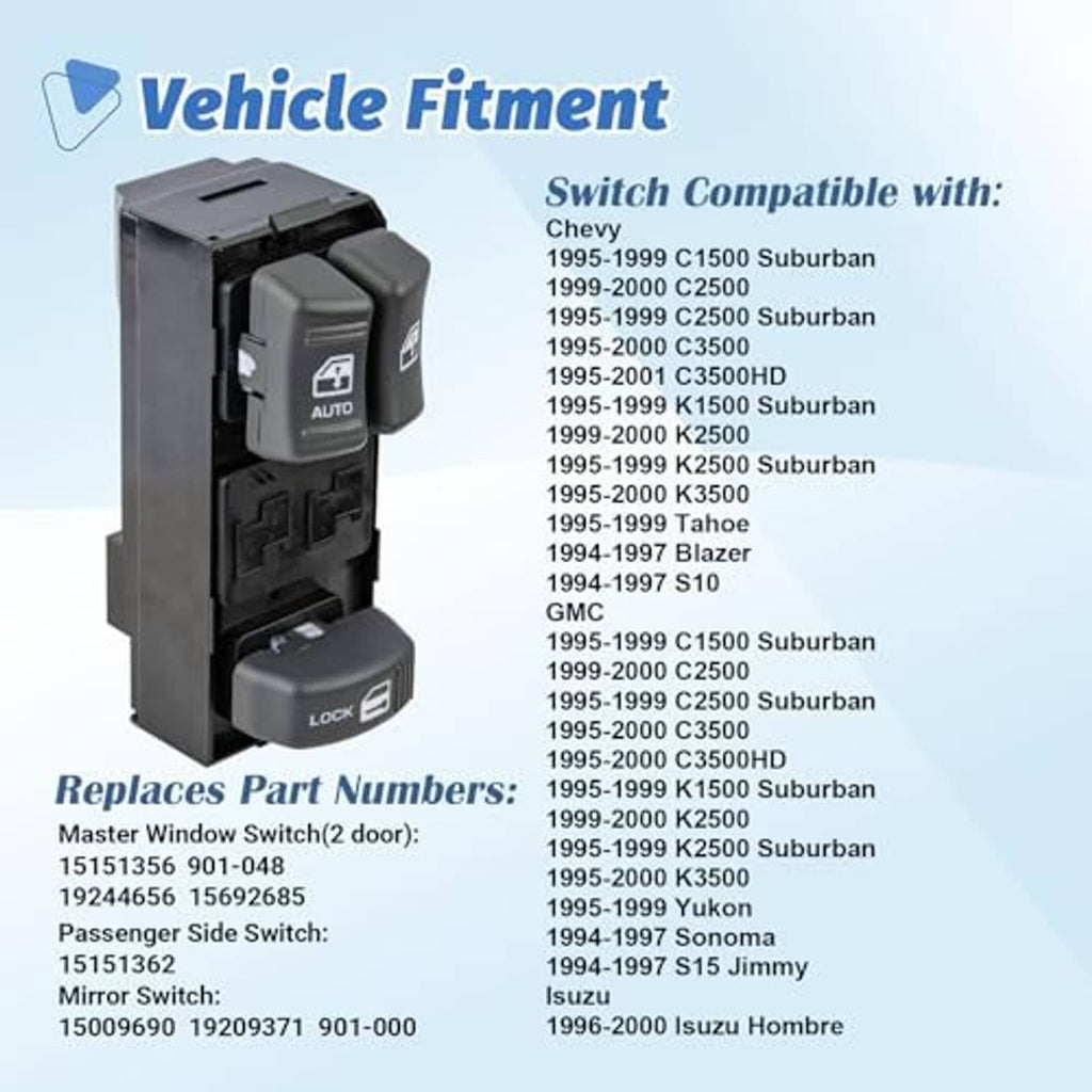 Power window switch assembly with mirror control dial and side mounting housing