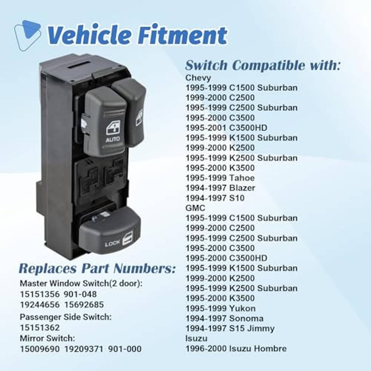 Power window switch assembly with mirror control dial and side mounting housing