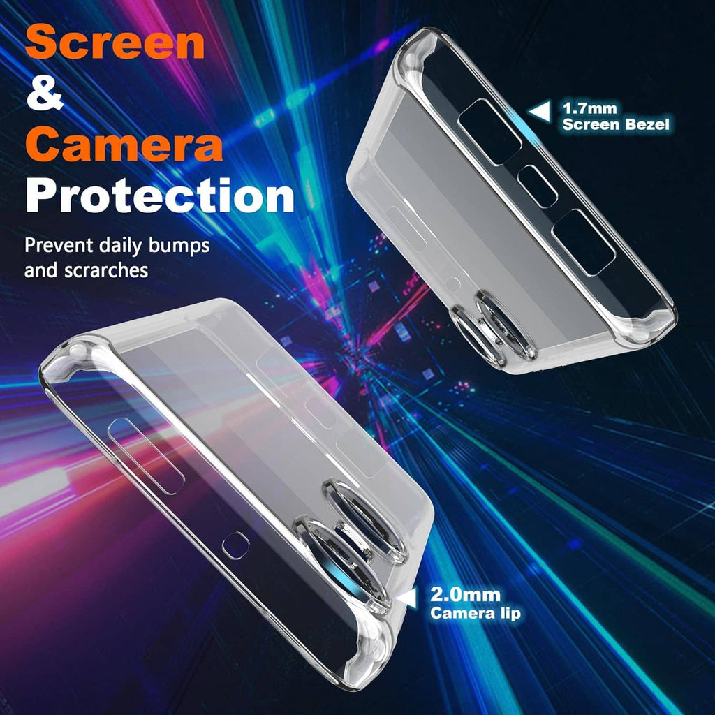 Clear phone case with screen protector and camera/edge protection cover