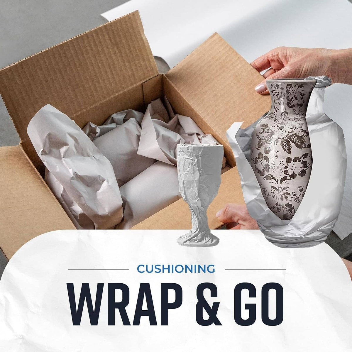Newsprint packing paper used to cushion and wrap items in a moving box