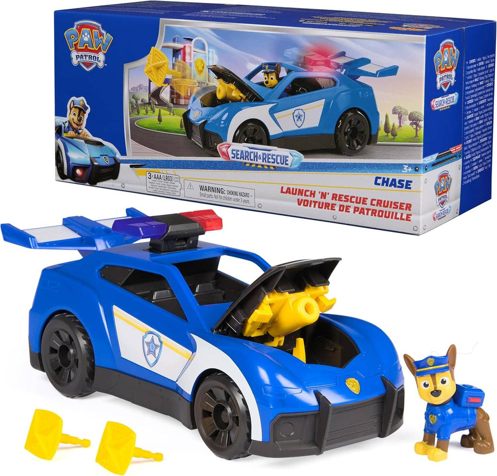 Paw Patrol Chase Launch 'N' Rescue Cruiser boxed toy set with Chase figure