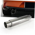 Stainless steel universal resonator muffler with 2.25 in inlet and welded end cap
