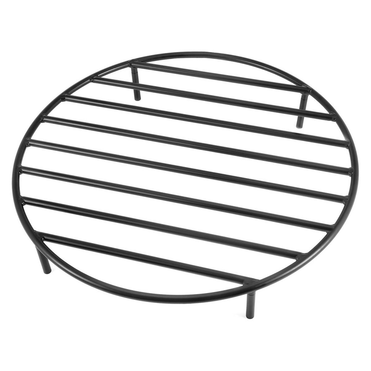 onlyfire 19-inch black round fire pit grate with parallel bars and four legs