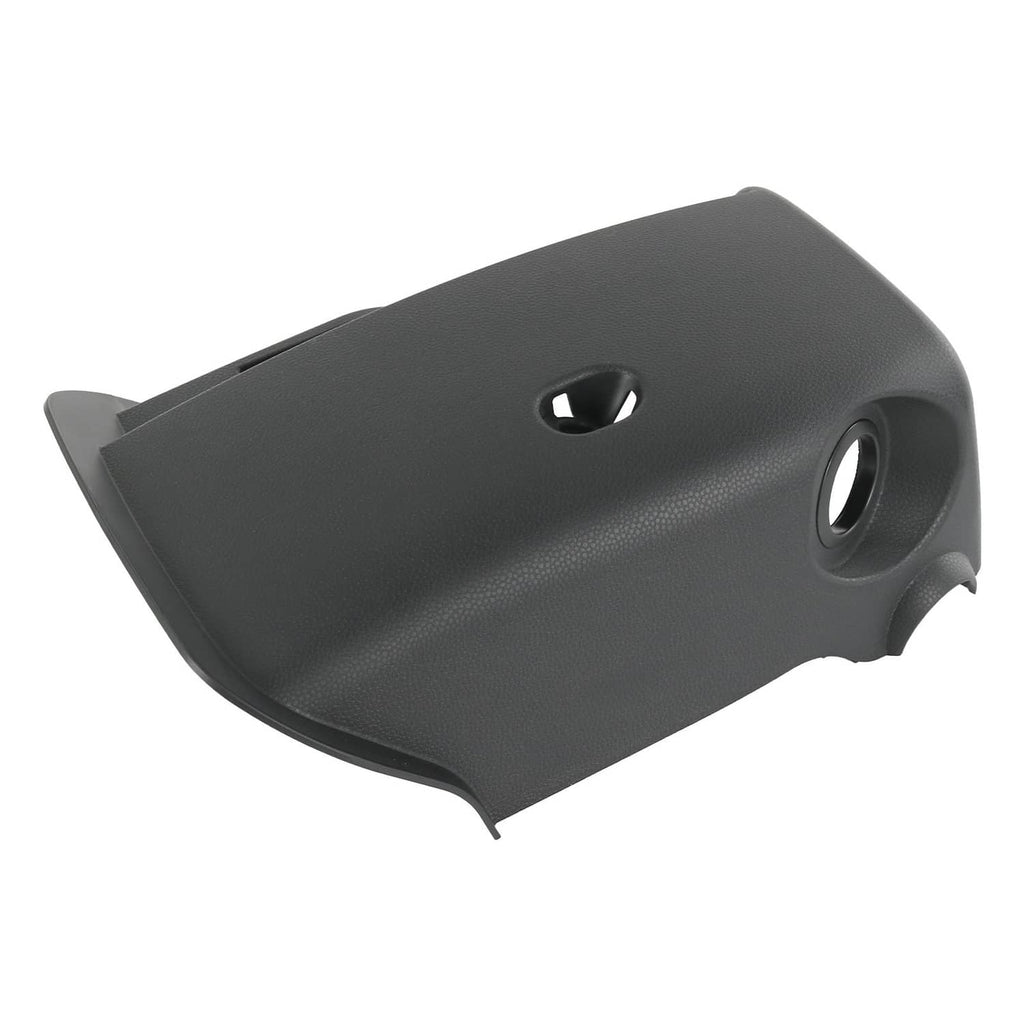 Dark gray steering column lower cover with keyhole opening and round plug hole