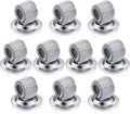 Set of silver self-adhesive pen holder clips with coiled spring design on round bases