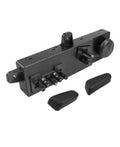 Power seat switch module with wiring terminals and mounting clips, black