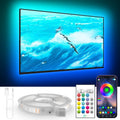 Multicolor LED TV backlight kit with light strip reel and app remote controls