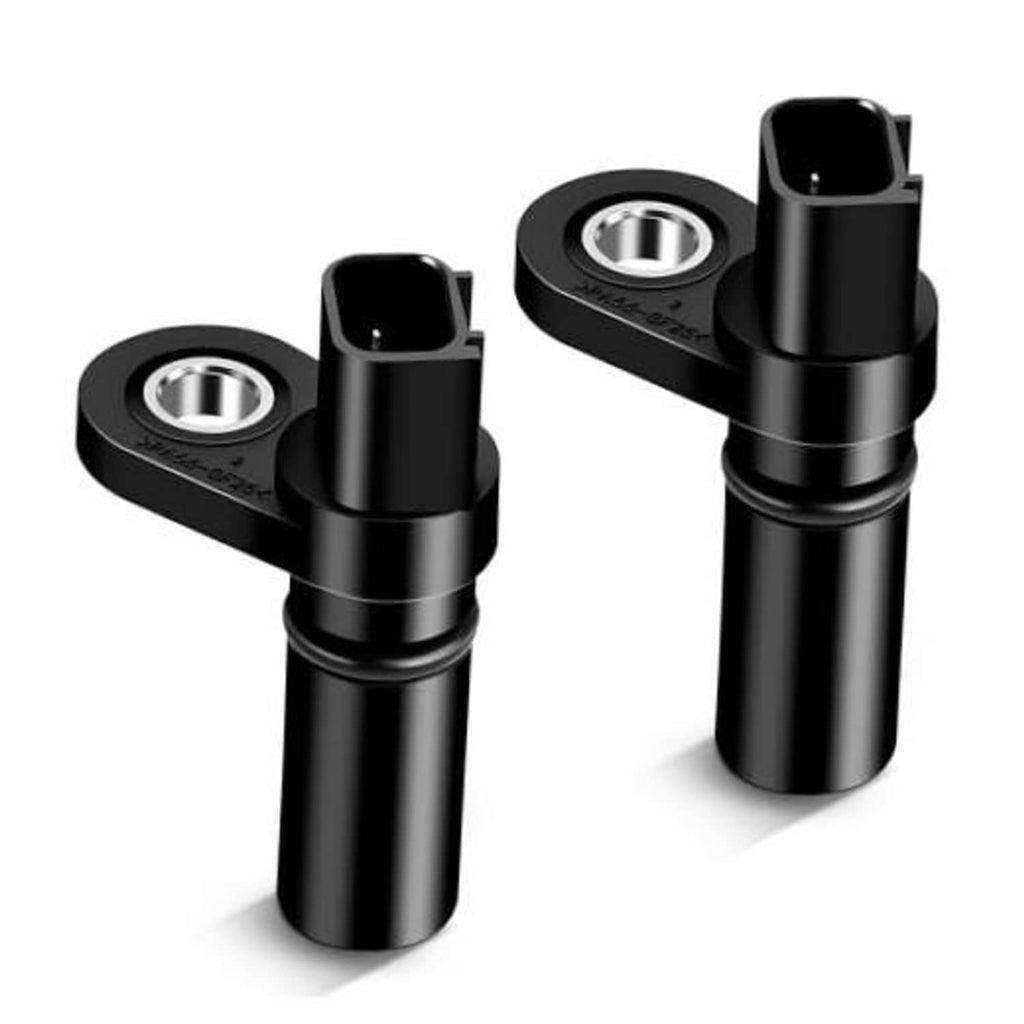 Camshaft position sensor pair with black housings and 2-pin electrical connectors