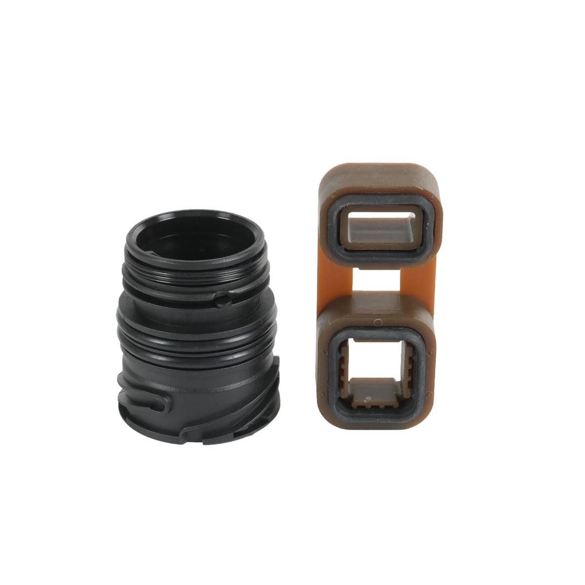 Black seal piece and brown electrical connector receptacle for transmission module
