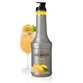 Monin Yuzu fruit puree bottle with a yuzu cocktail