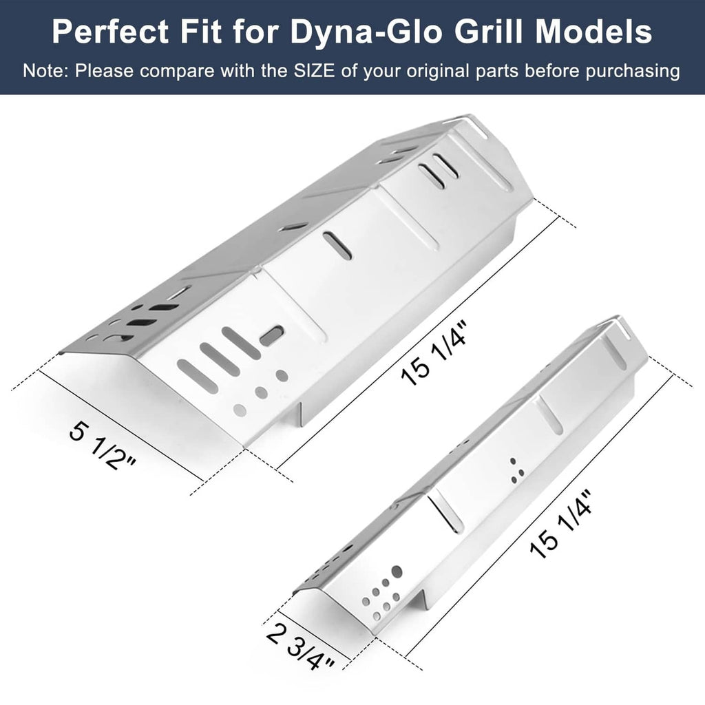 Stainless steel heat plate and grill grate bars with length measurement lines