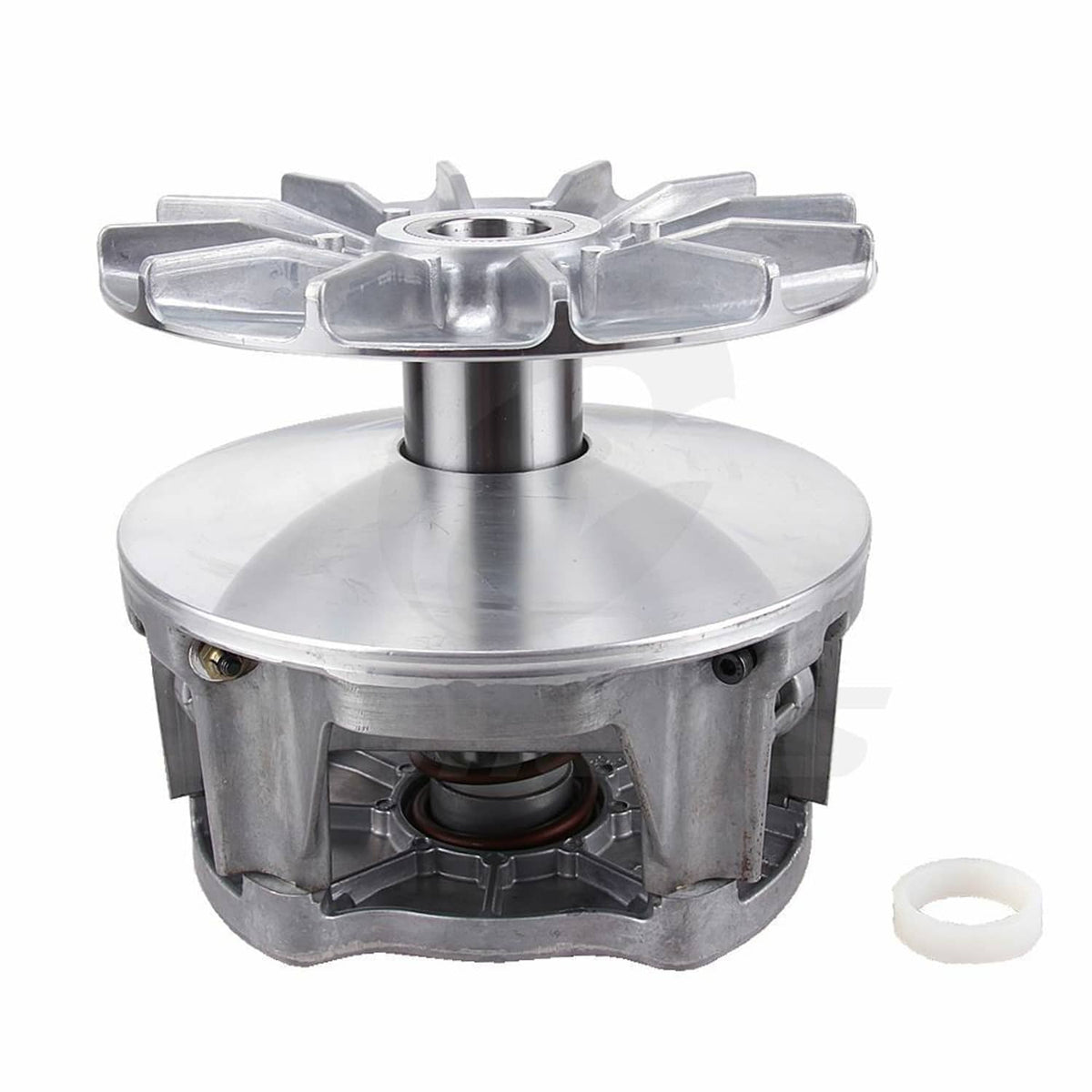 Primary drive clutch assembly with metal housing and central shaft for UTVs