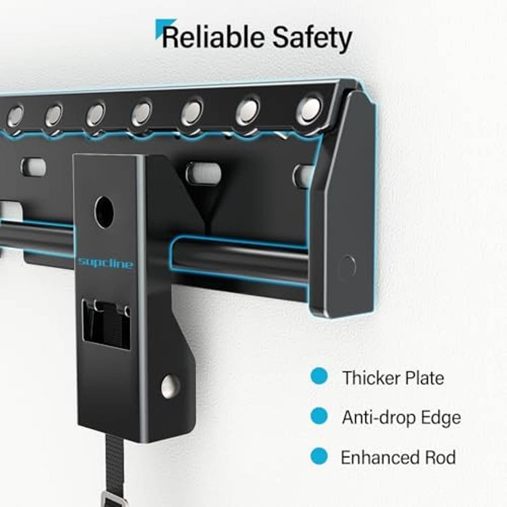 TV wall mount bracket with thicker plate and anti-drop edge support