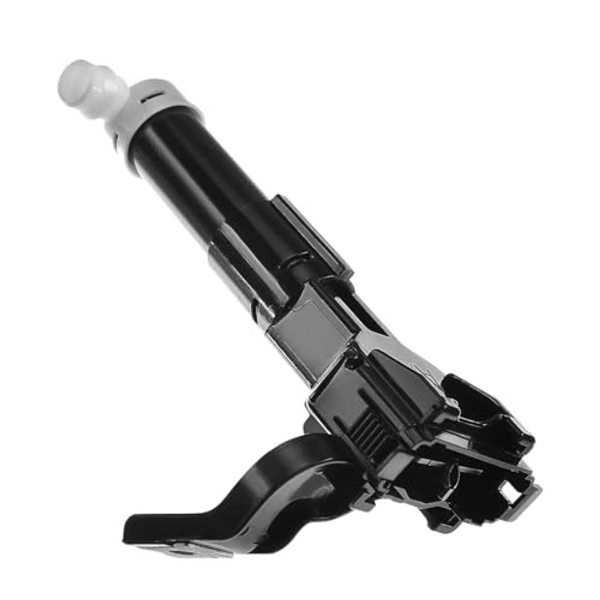 Headlight washer nozzle jet sprayer with black housing and white spray connector
