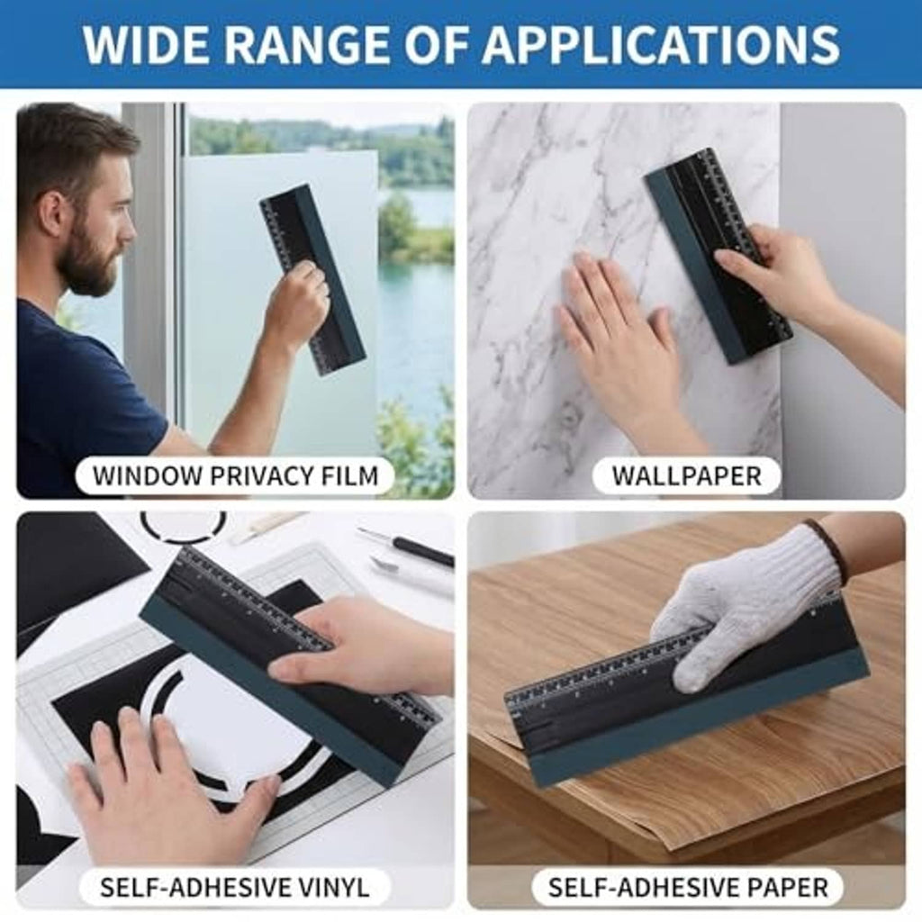 Black squeegee with measuring ruler for self-adhesive vinyl