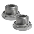 Metal rear differential drain plug set with hex heads, threads, and flat washers